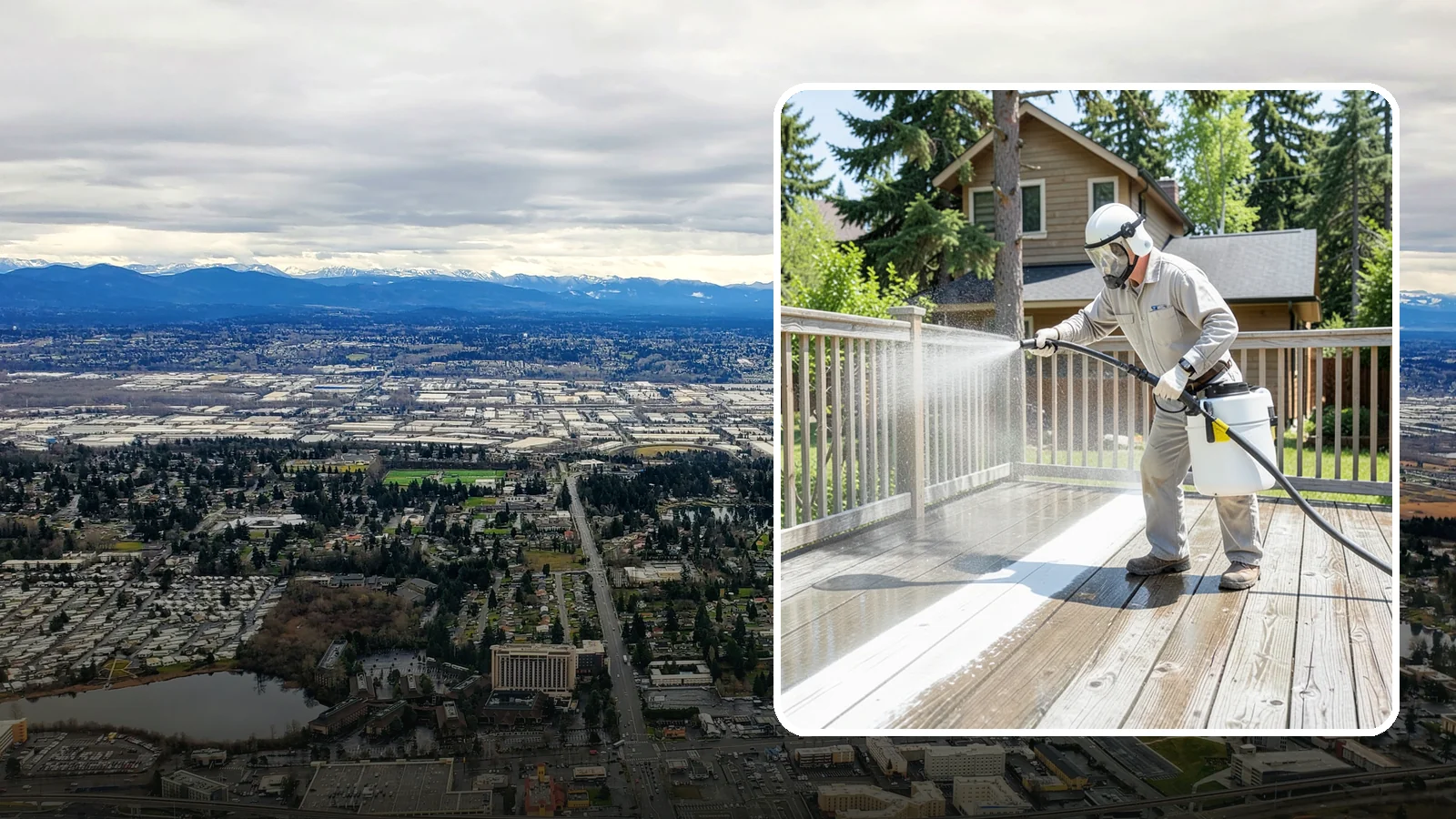Deck Restoration Cleaning in SeaTac, King County, WA - Deep-restore a neglected deck through staged cleaning, stripping, and brightening back to usable wood.