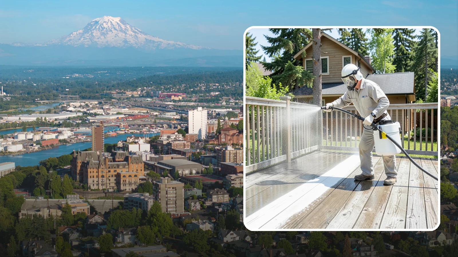 Deck Restoration Cleaning in Tacoma, Pierce County, WA - Deep-restore a neglected deck through staged cleaning, stripping, and brightening back to usable wood.