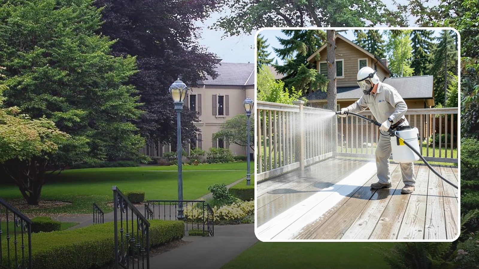 Deck Restoration Cleaning in Woodinville, King County, WA - Deep-restore a neglected deck through staged cleaning, stripping, and brightening back to usable wood.