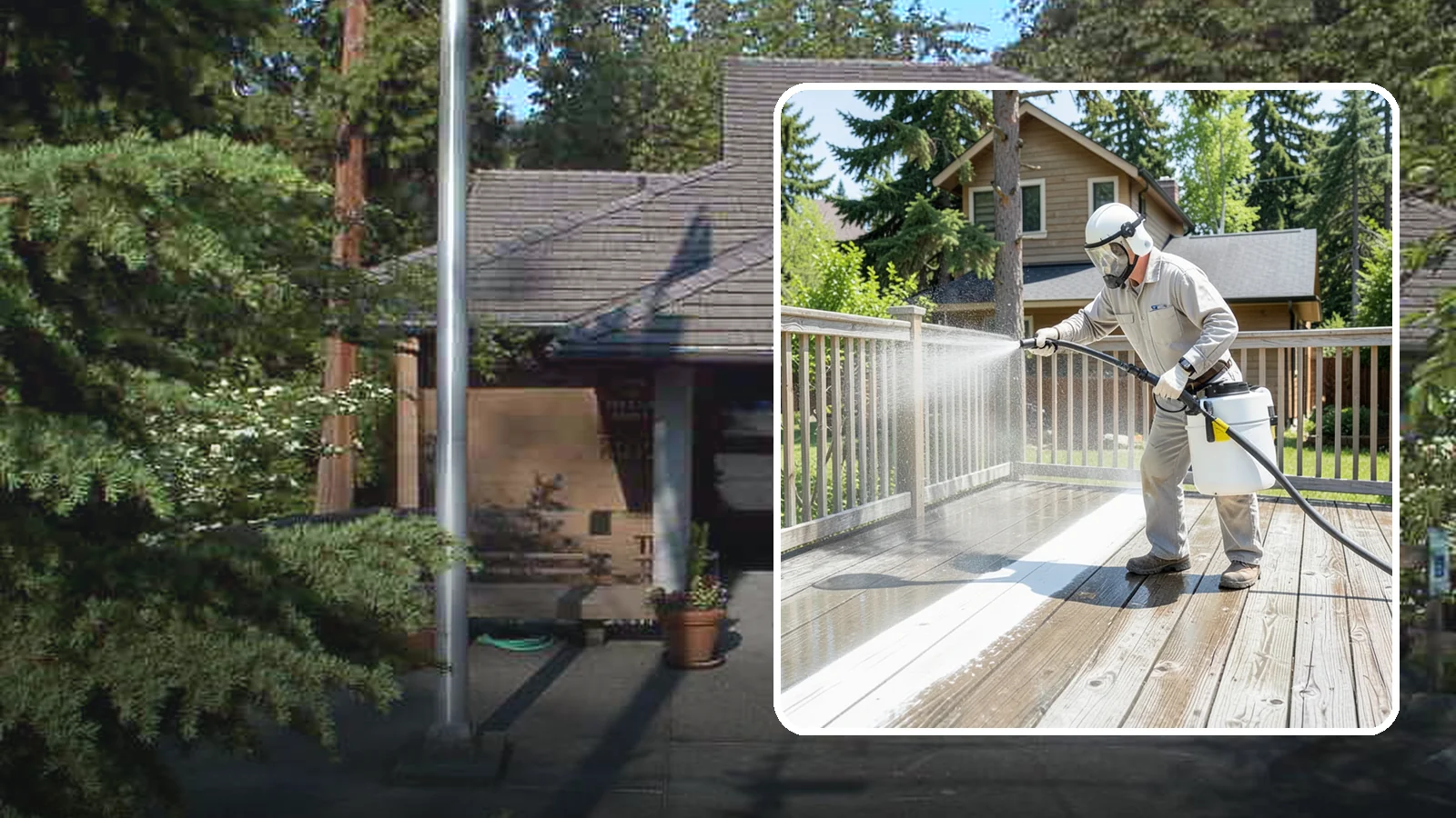 Deck Restoration Cleaning in Yarrow Point, King County, WA - Deep-restore a neglected deck through staged cleaning, stripping, and brightening back to usable wood.