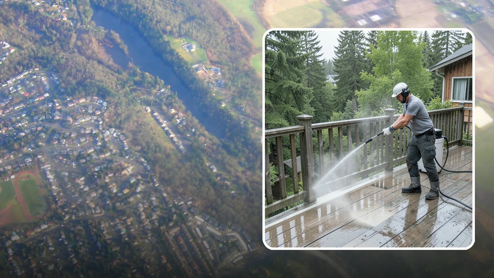 Deck Sealing Preparation in Algona, King County, WA - Clean, brighten, and prep a deck so sealer or stain penetrates and lasts through wet seasons.