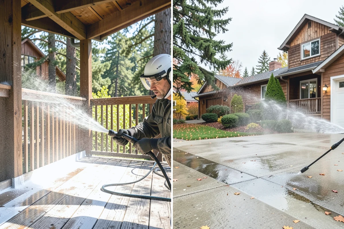 Deck Sealing Preparation in Beaux Arts Village, King County, WA - Soft wash and remove all biological growth