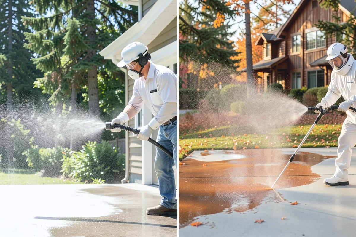 Deck Sealing Preparation in Buckley, Pierce County, WA - Soft wash and remove all biological growth
