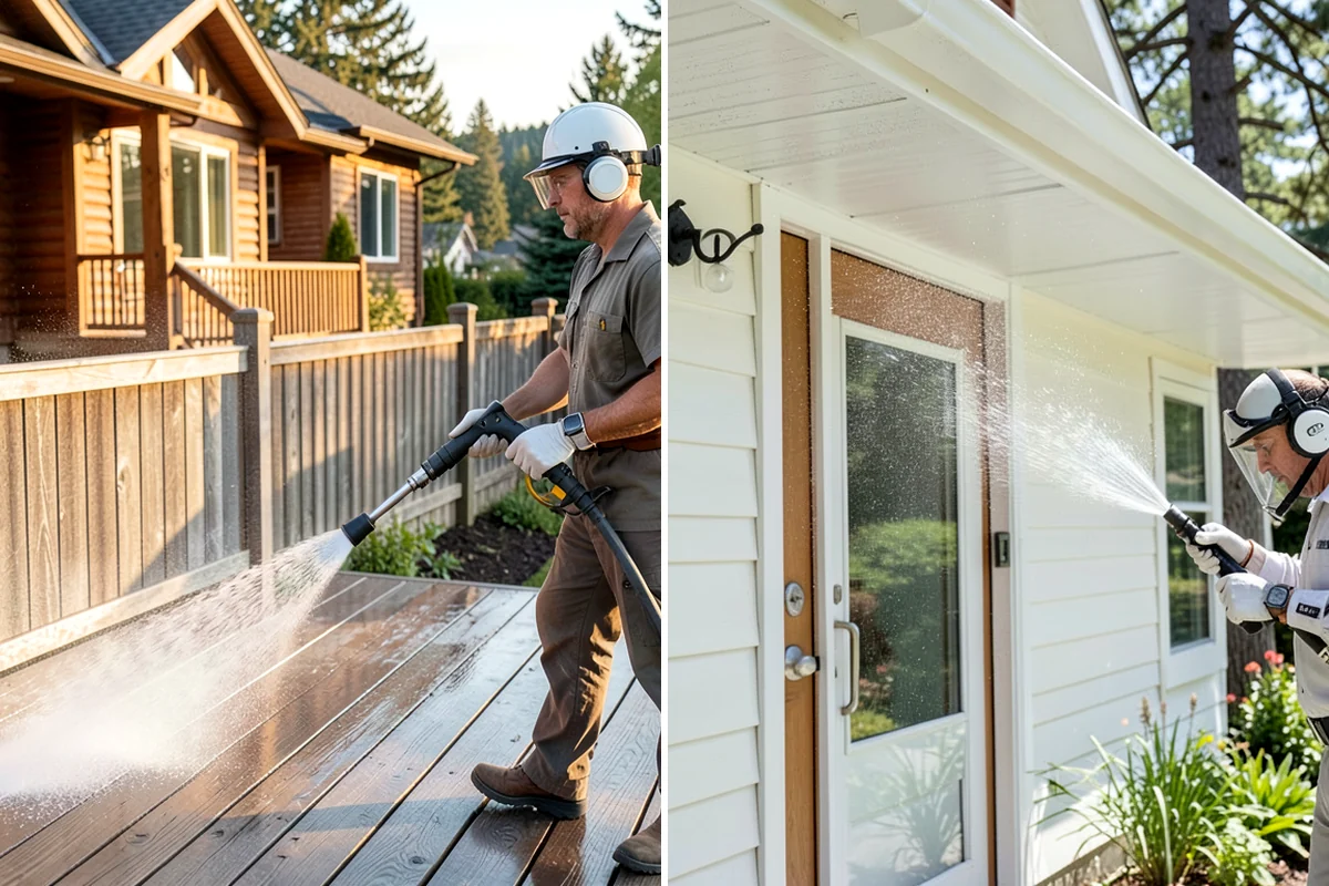 Deck Sealing Preparation in Clyde Hill, King County, WA - Soft wash and remove all biological growth