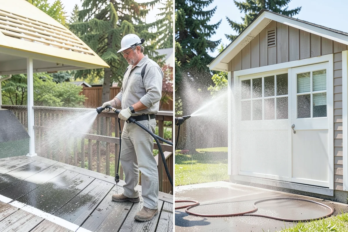 Deck Sealing Preparation in Darrington, Snohomish County, WA - Soft wash and remove all biological growth