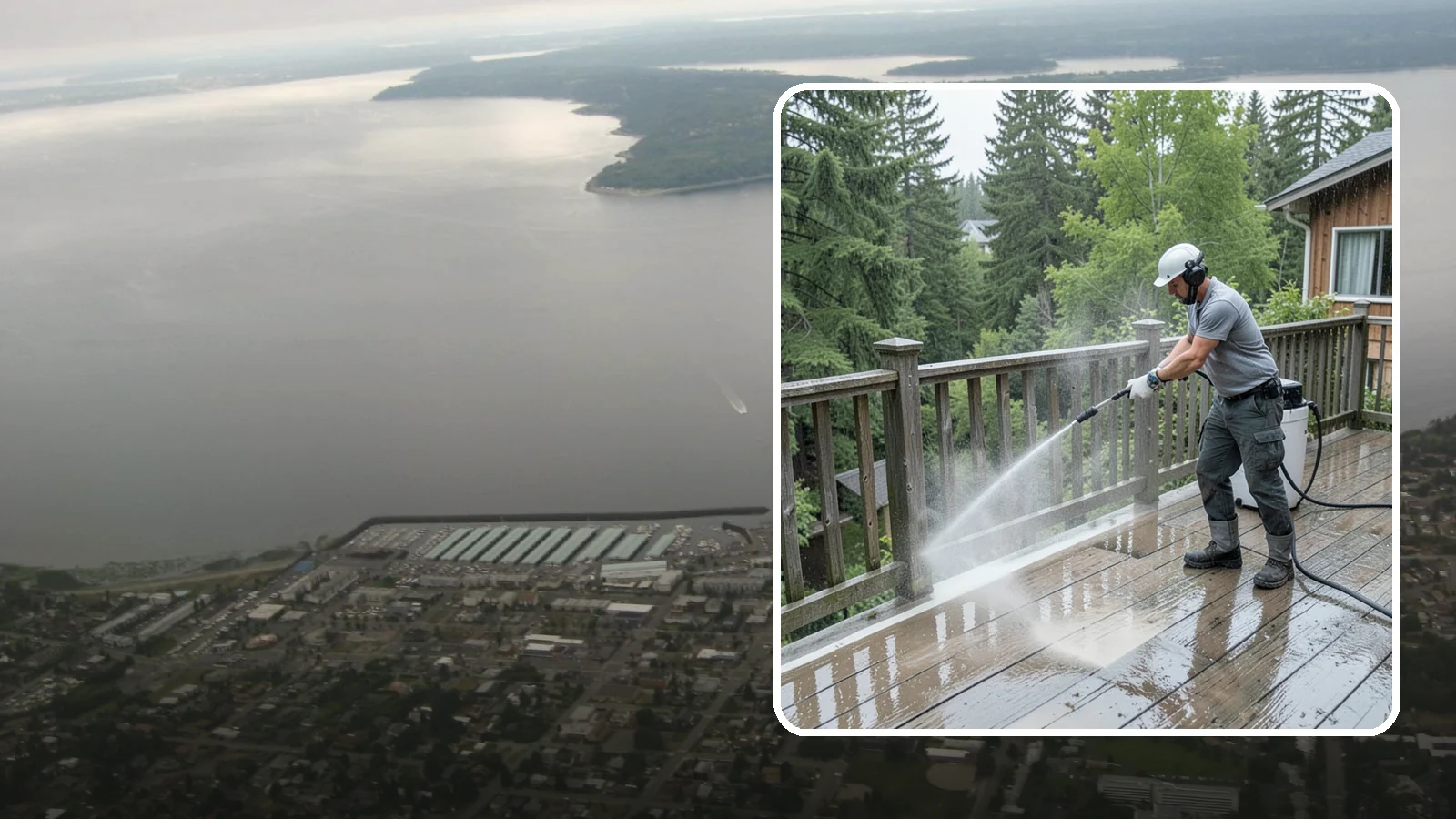 Deck Sealing Preparation in Des Moines, King County, WA - Clean, brighten, and prep a deck so sealer or stain penetrates and lasts through wet seasons.