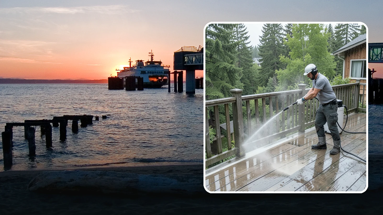 Deck Sealing Preparation in Edmonds, Snohomish County, WA - Clean, brighten, and prep a deck so sealer or stain penetrates and lasts through wet seasons.