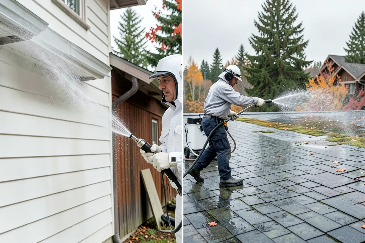 Deck Sealing Preparation in Enumclaw, King County, WA - Soft wash and remove all biological growth