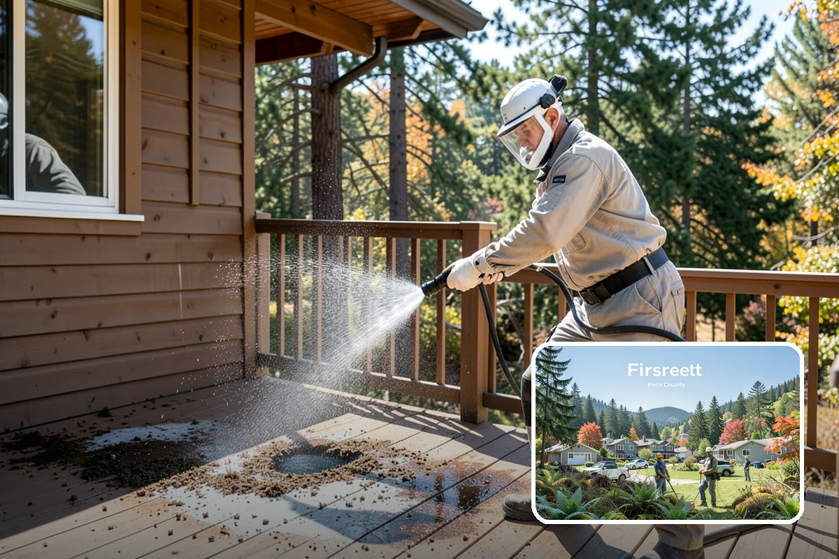 Deck Sealing Preparation in Fircrest, Pierce County, WA - Opens the grain for deep sealer penetration