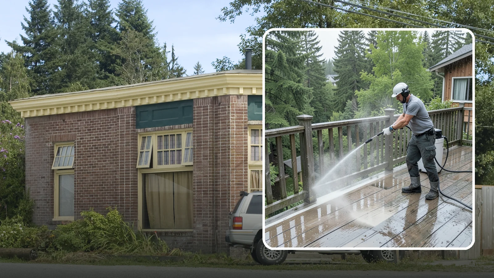 Deck Sealing Preparation in Hamilton, Skagit County, WA - Clean, brighten, and prep a deck so sealer or stain penetrates and lasts through wet seasons.