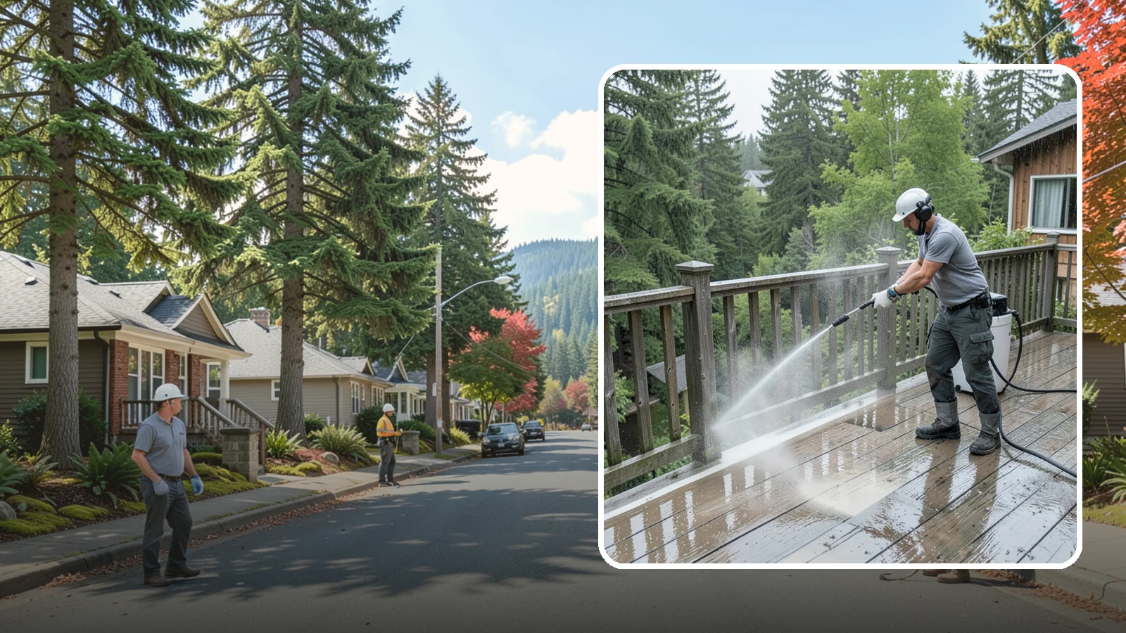 Deck Sealing Preparation in Hunts Point, King County, WA - Clean, brighten, and prep a deck so sealer or stain penetrates and lasts through wet seasons.