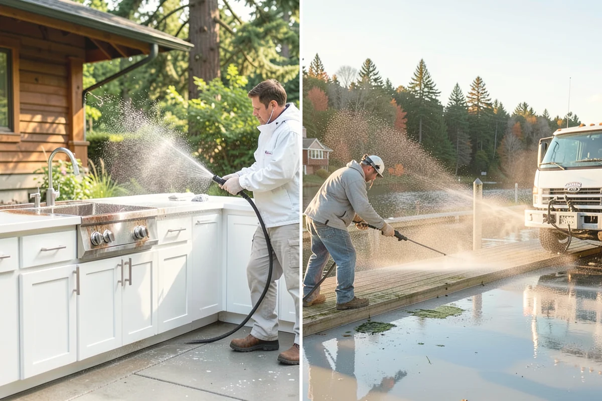Deck Sealing Preparation in Issaquah, King County, WA - Soft wash and remove all biological growth