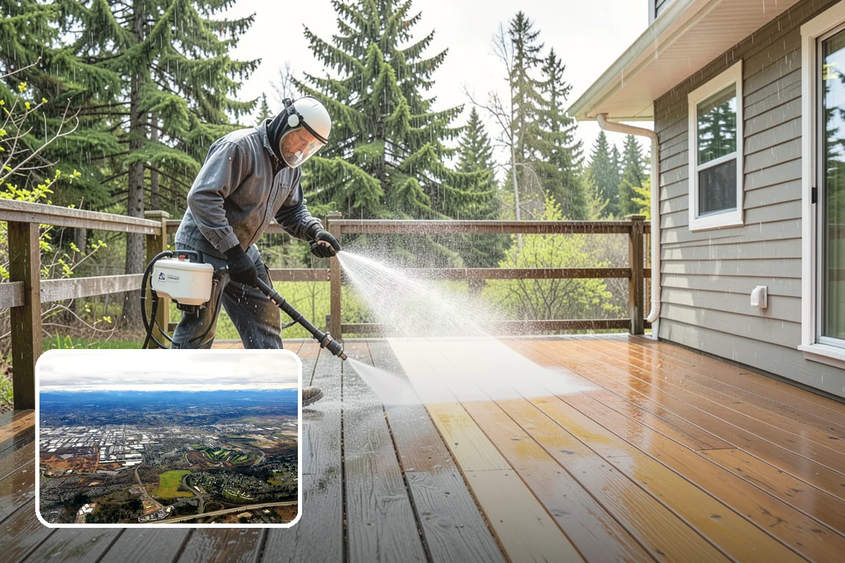 Deck Sealing Preparation in Kent, King County, WA - Opens the grain for deep sealer penetration