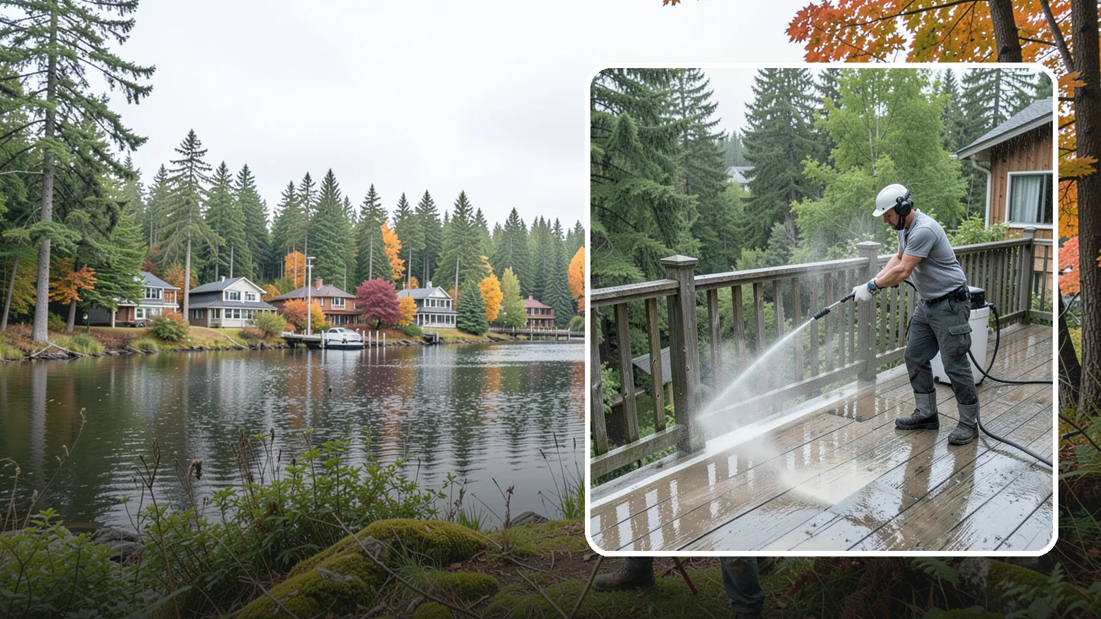 Deck Sealing Preparation in La Conner, Skagit County, WA - Clean, brighten, and prep a deck so sealer or stain penetrates and lasts through wet seasons.
