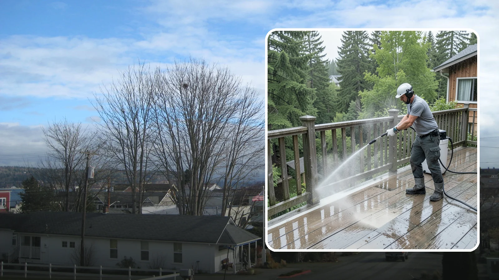 Deck Sealing Preparation in Langley, Island County, WA - Clean, brighten, and prep a deck so sealer or stain penetrates and lasts through wet seasons.