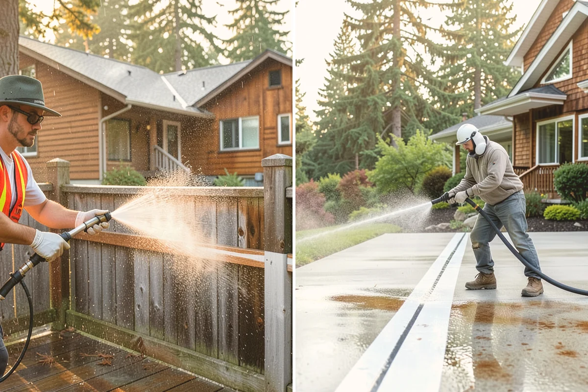 Deck Sealing Preparation in Langley, Island County, WA - Soft wash and remove all biological growth