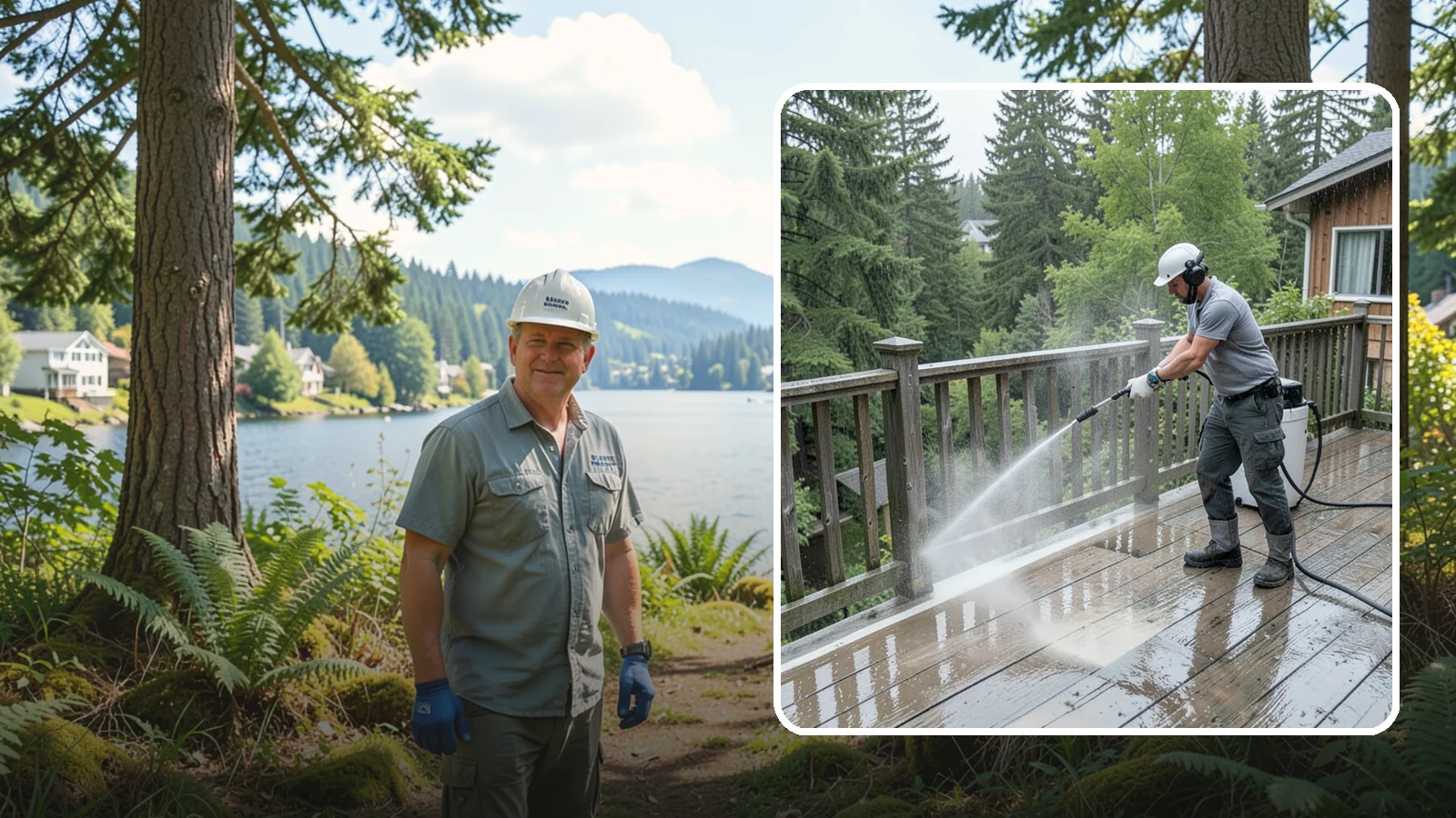Deck Sealing Preparation in Milton, King County, WA - Clean, brighten, and prep a deck so sealer or stain penetrates and lasts through wet seasons.