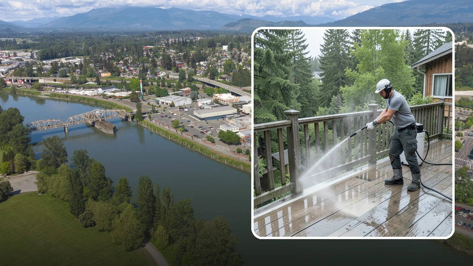 Deck Sealing Preparation in Mount Vernon, Skagit County, WA - Clean, brighten, and prep a deck so sealer or stain penetrates and lasts through wet seasons.