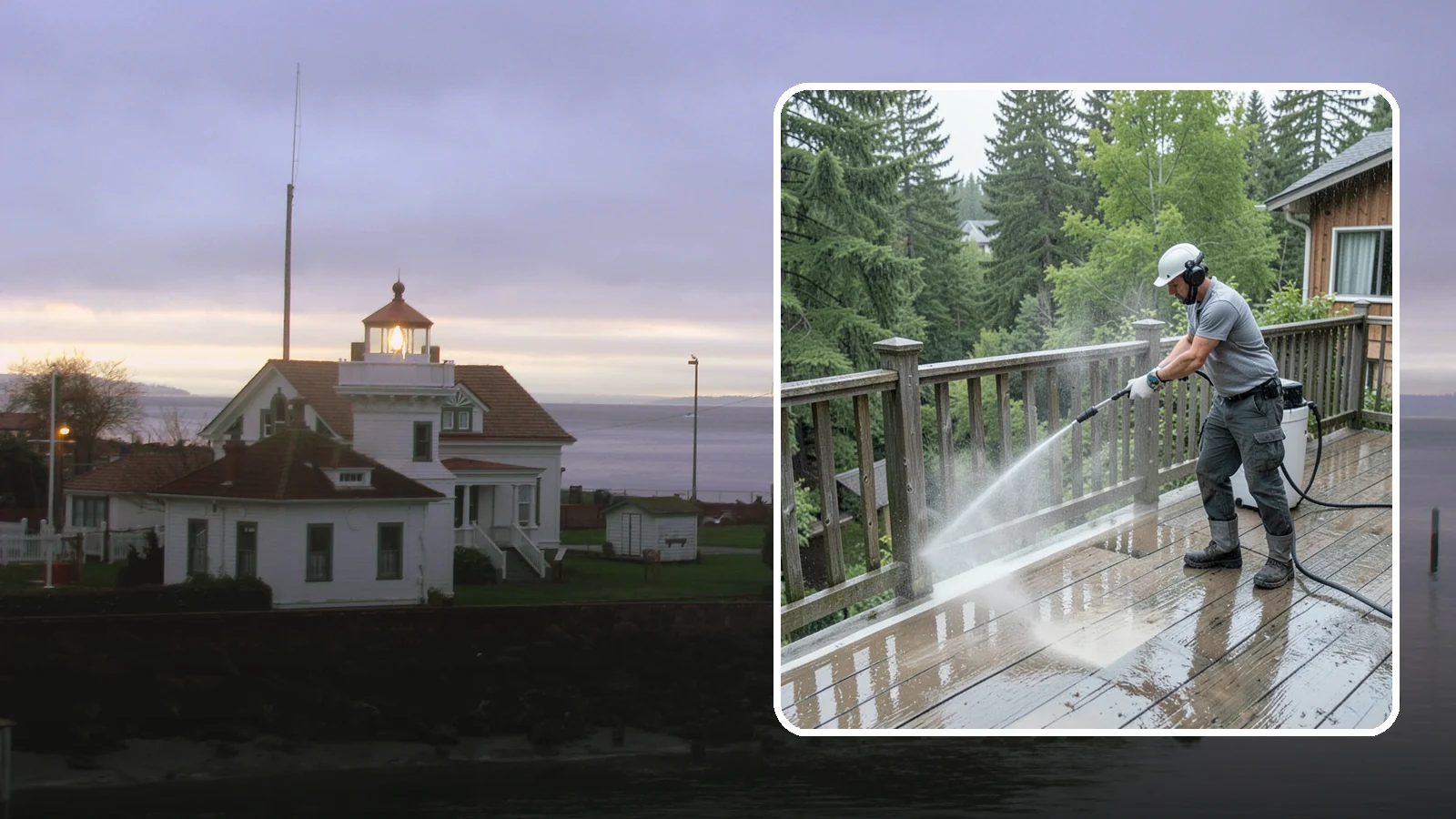 Deck Sealing Preparation in Mukilteo, Snohomish County, WA - Clean, brighten, and prep a deck so sealer or stain penetrates and lasts through wet seasons.