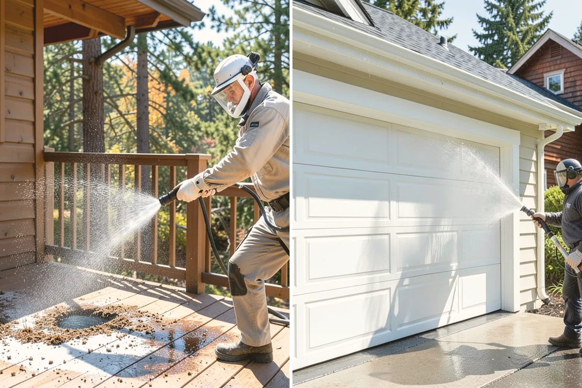 Deck Sealing Preparation in Newcastle, King County, WA - Soft wash and remove all biological growth