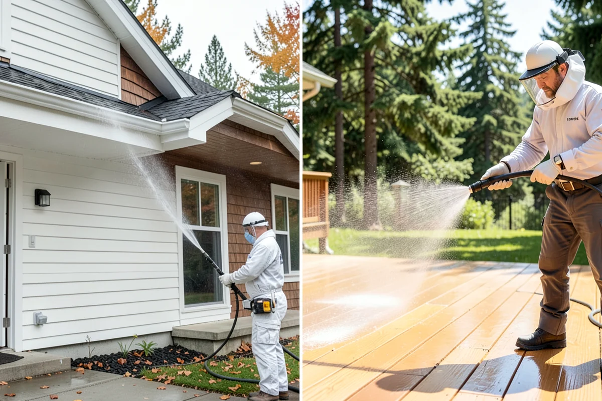 Deck Sealing Preparation in Normandy Park, King County, WA - Soft wash and remove all biological growth