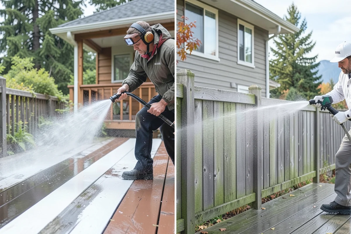 Deck Sealing Preparation in Roy, Pierce County, WA - Soft wash and remove all biological growth