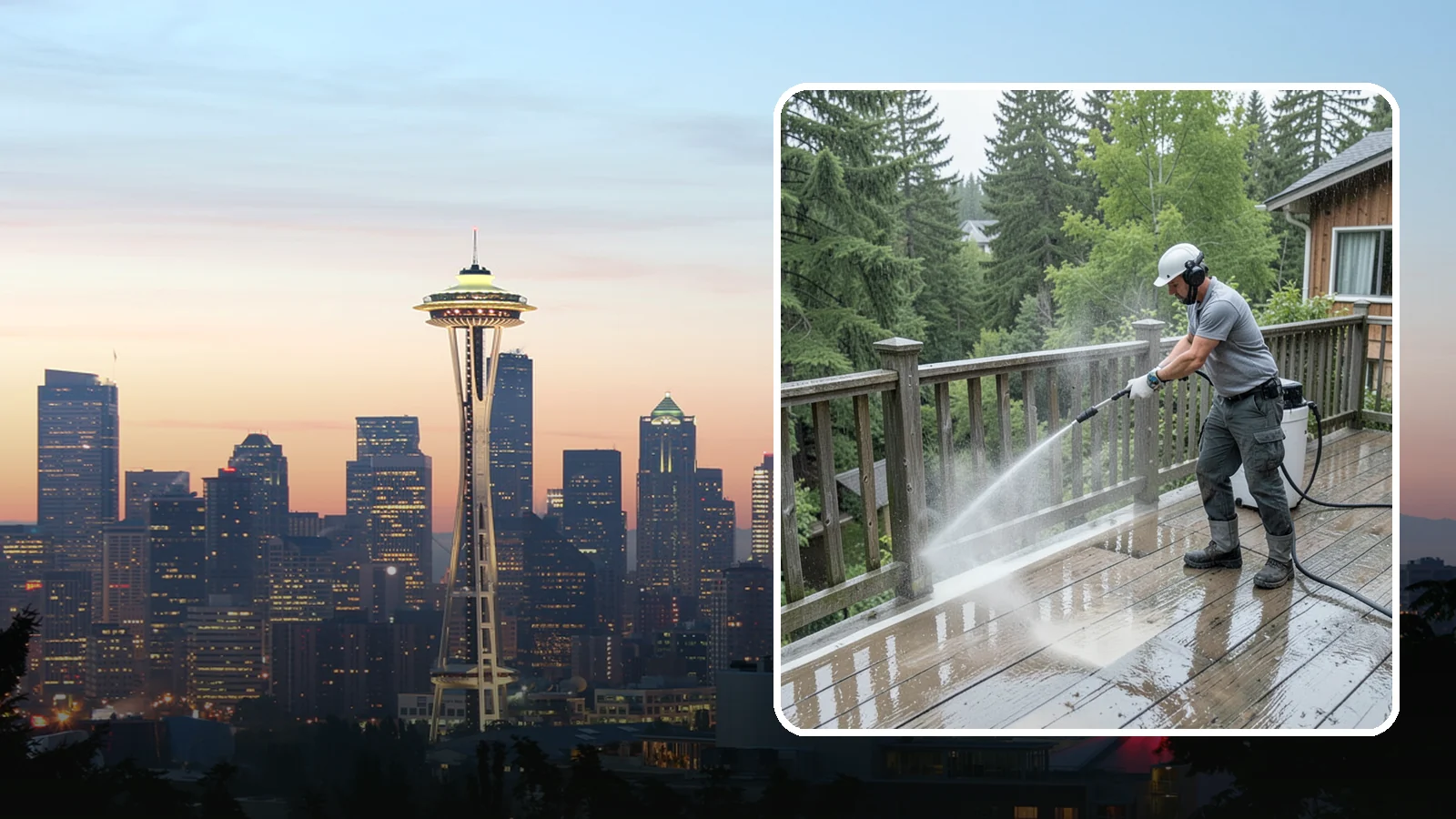 Deck Sealing Preparation in Seattle, King County, WA - Clean, brighten, and prep a deck so sealer or stain penetrates and lasts through wet seasons.