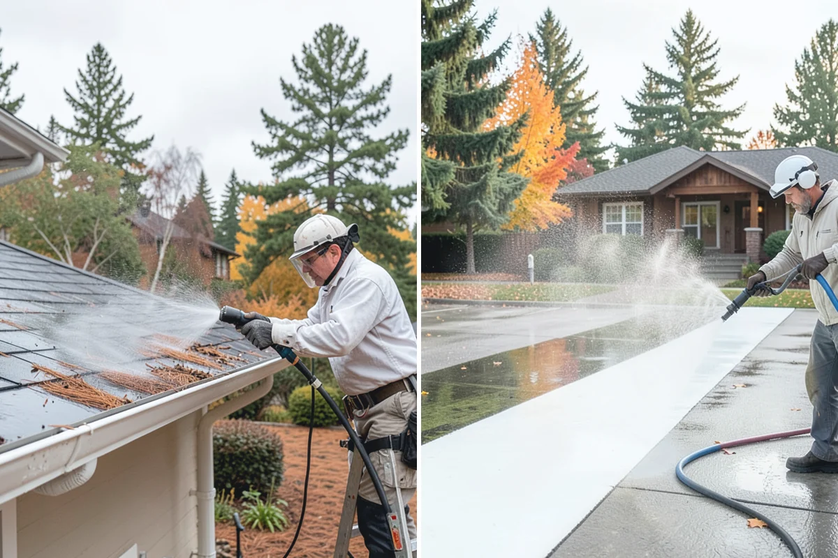 Deck Sealing Preparation in South Prairie, Pierce County, WA - Soft wash and remove all biological growth