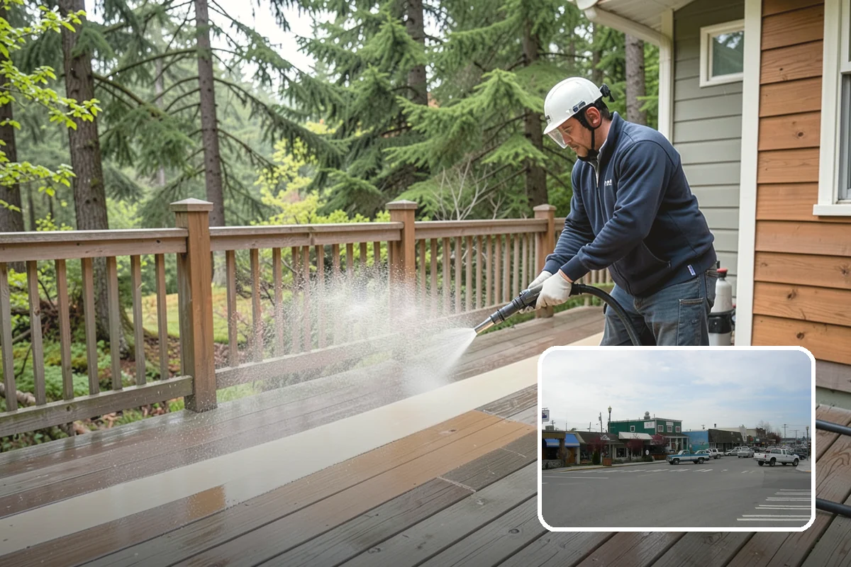 Deck Sealing Preparation in Stanwood, Snohomish County, WA - Opens the grain for deep sealer penetration