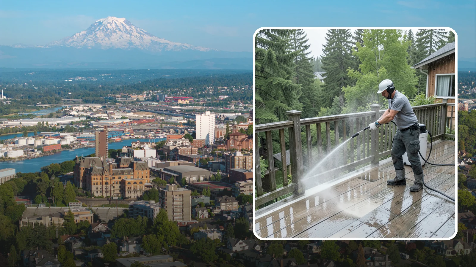 Deck Sealing Preparation in Tacoma, Pierce County, WA - Clean, brighten, and prep a deck so sealer or stain penetrates and lasts through wet seasons.