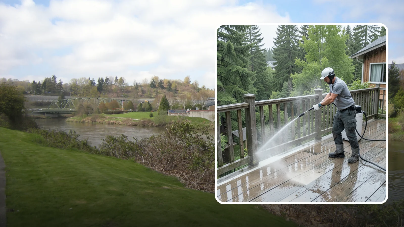 Deck Sealing Preparation in Tukwila, King County, WA - Clean, brighten, and prep a deck so sealer or stain penetrates and lasts through wet seasons.