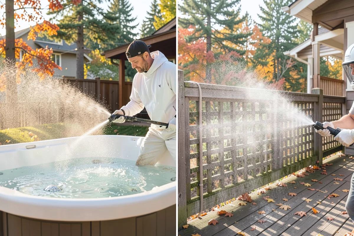 Deck Sealing Preparation in Wilkeson, Pierce County, WA - Soft wash and remove all biological growth