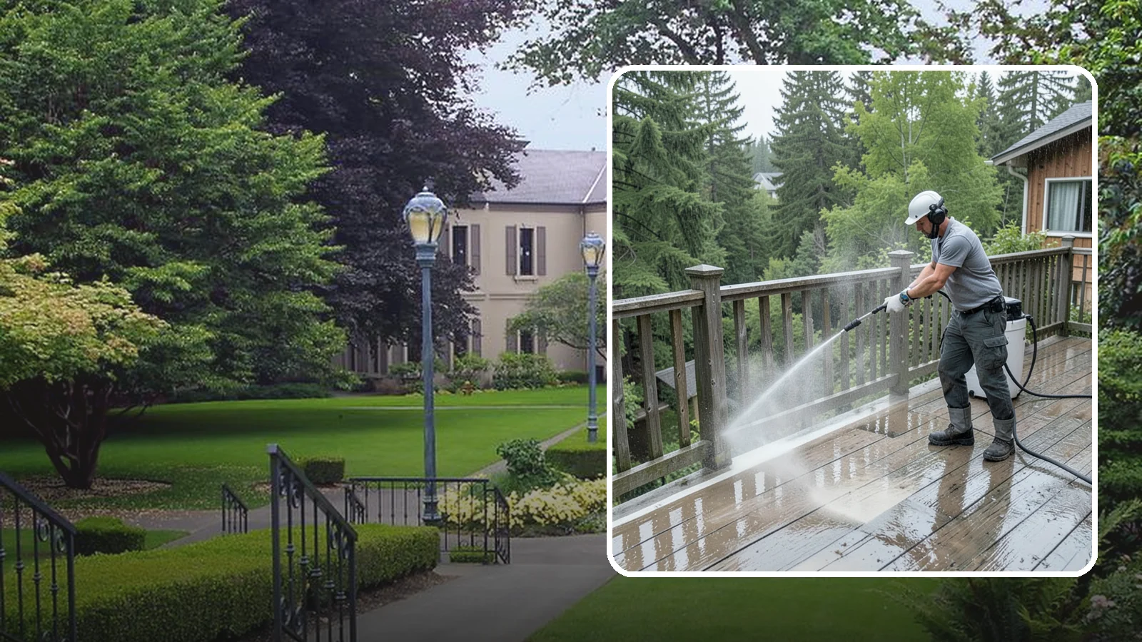 Deck Sealing Preparation in Woodinville, King County, WA - Clean, brighten, and prep a deck so sealer or stain penetrates and lasts through wet seasons.