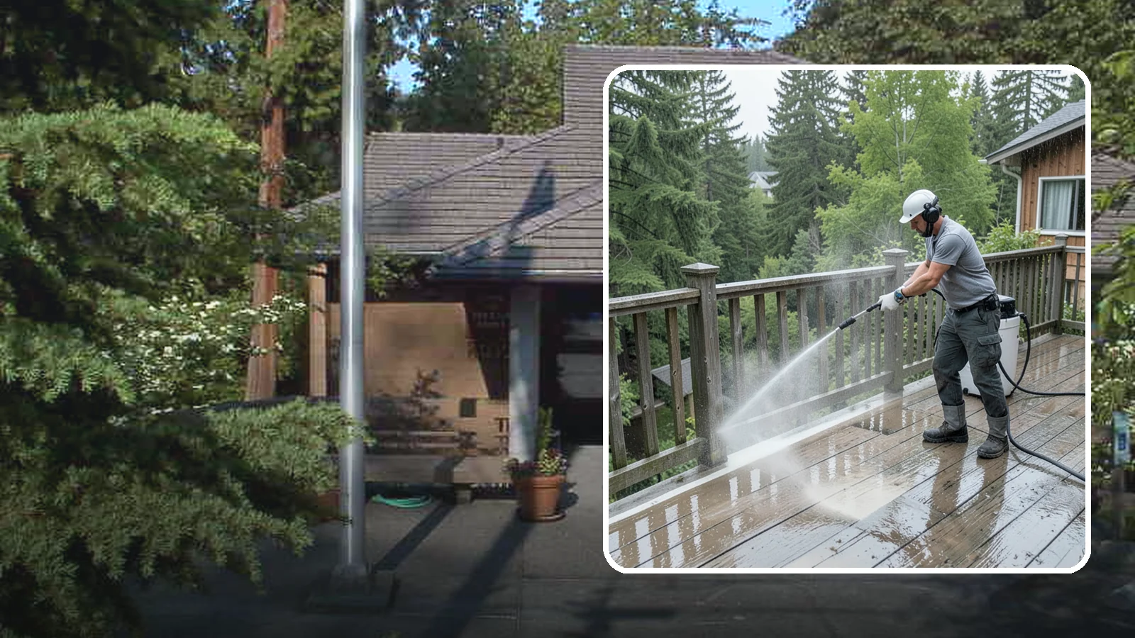 Deck Sealing Preparation in Yarrow Point, King County, WA - Clean, brighten, and prep a deck so sealer or stain penetrates and lasts through wet seasons.