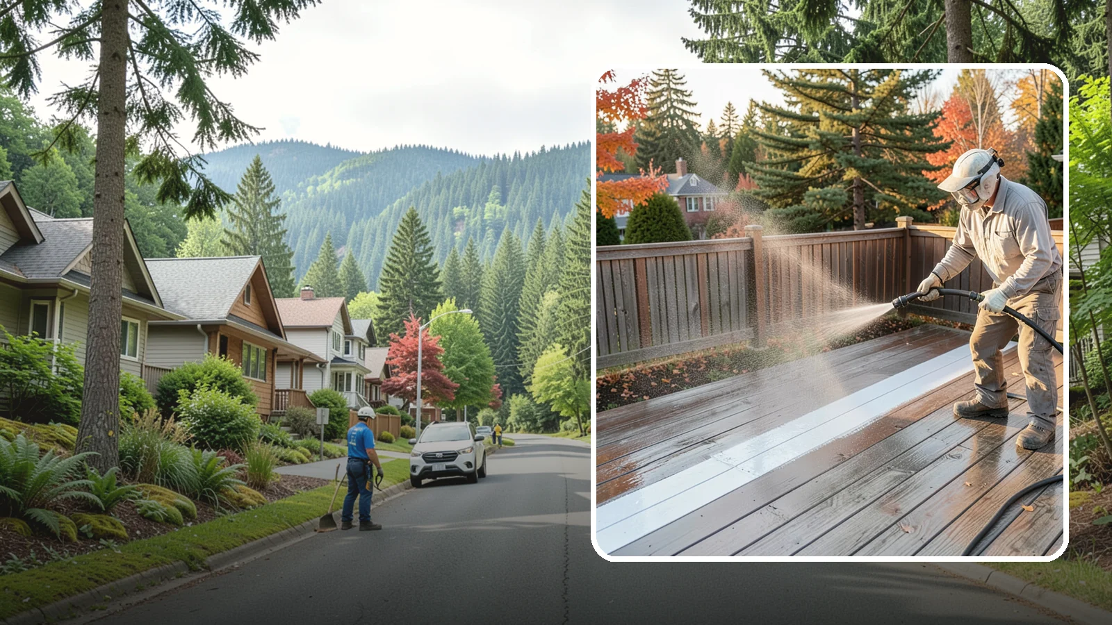 Deck Sealing in Darrington, Snohomish County, WA - Water-repellent sealing for wood decks that shields boards from the moisture, graying, and rot that Pacific Northwest weather...