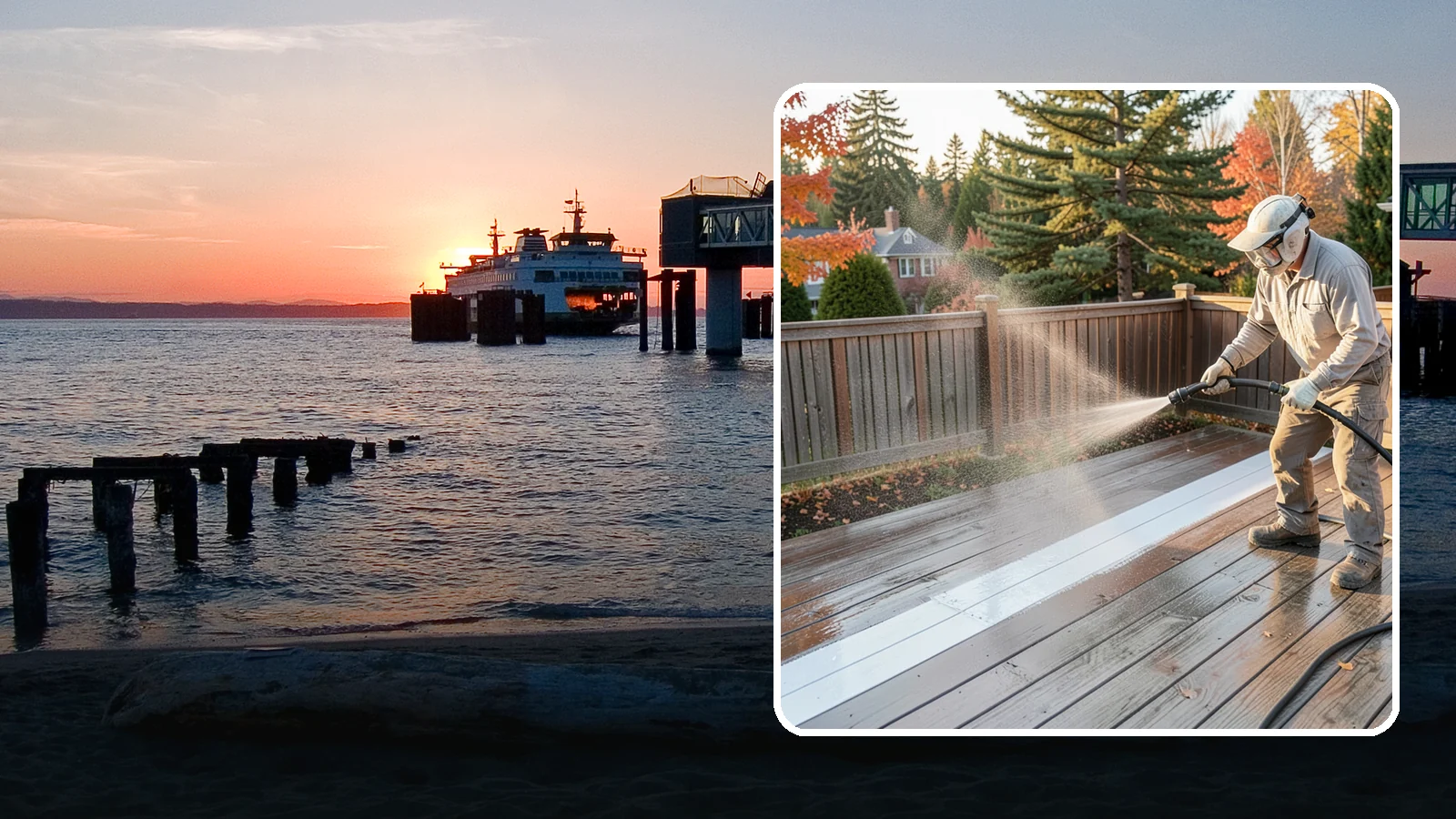 Deck Sealing in Edmonds, Snohomish County, WA - Water-repellent sealing for wood decks that shields boards from the moisture, graying, and rot that Pacific Northwest weather...