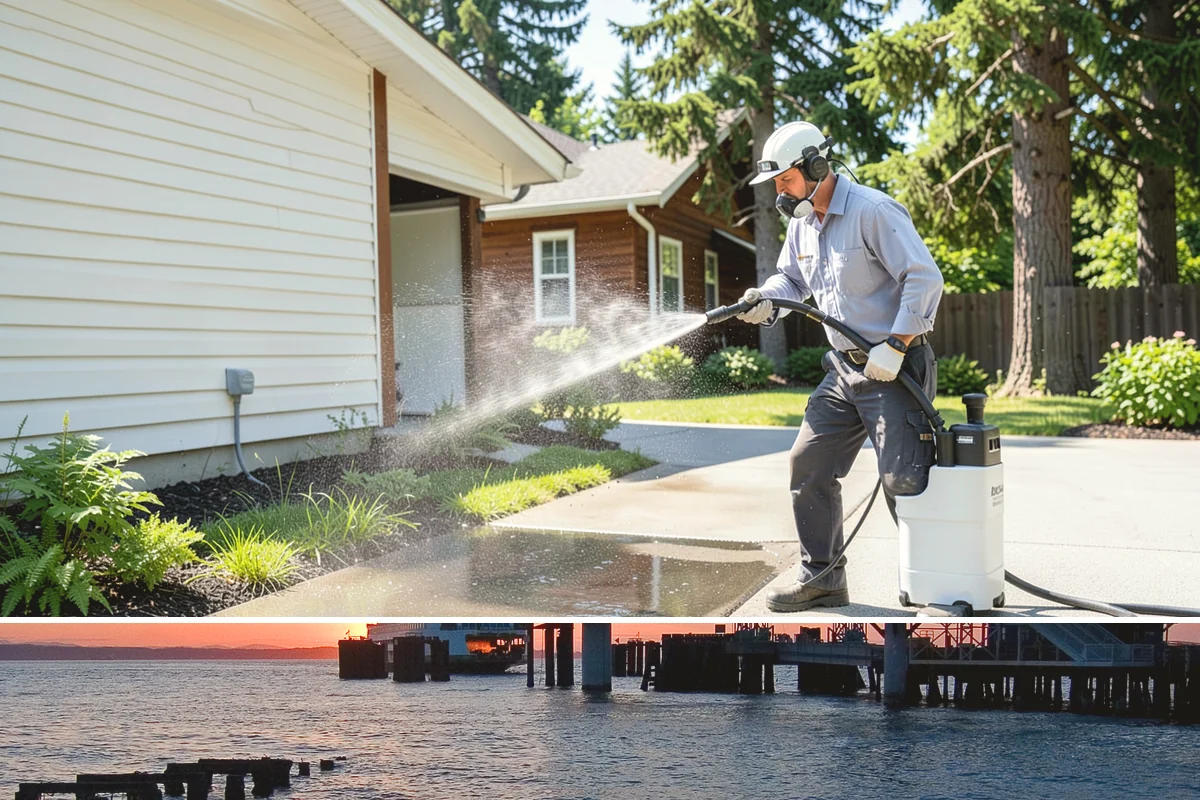 Deck Sealing in Edmonds, Snohomish County, WA - Seal decks in summer during a dependable dry spell so the wood is fully dry and the repellent can penetrate and set.