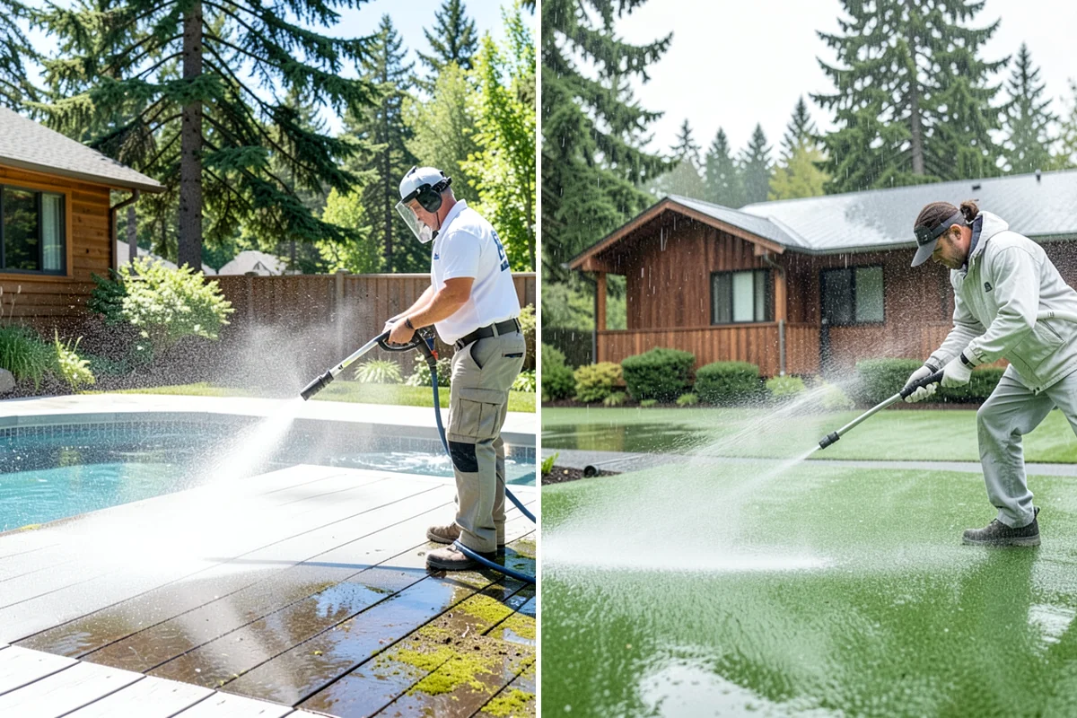 Deck Sealing in Federal Way, King County, WA - Clean the deck and remove mildew, algae, and surface graying