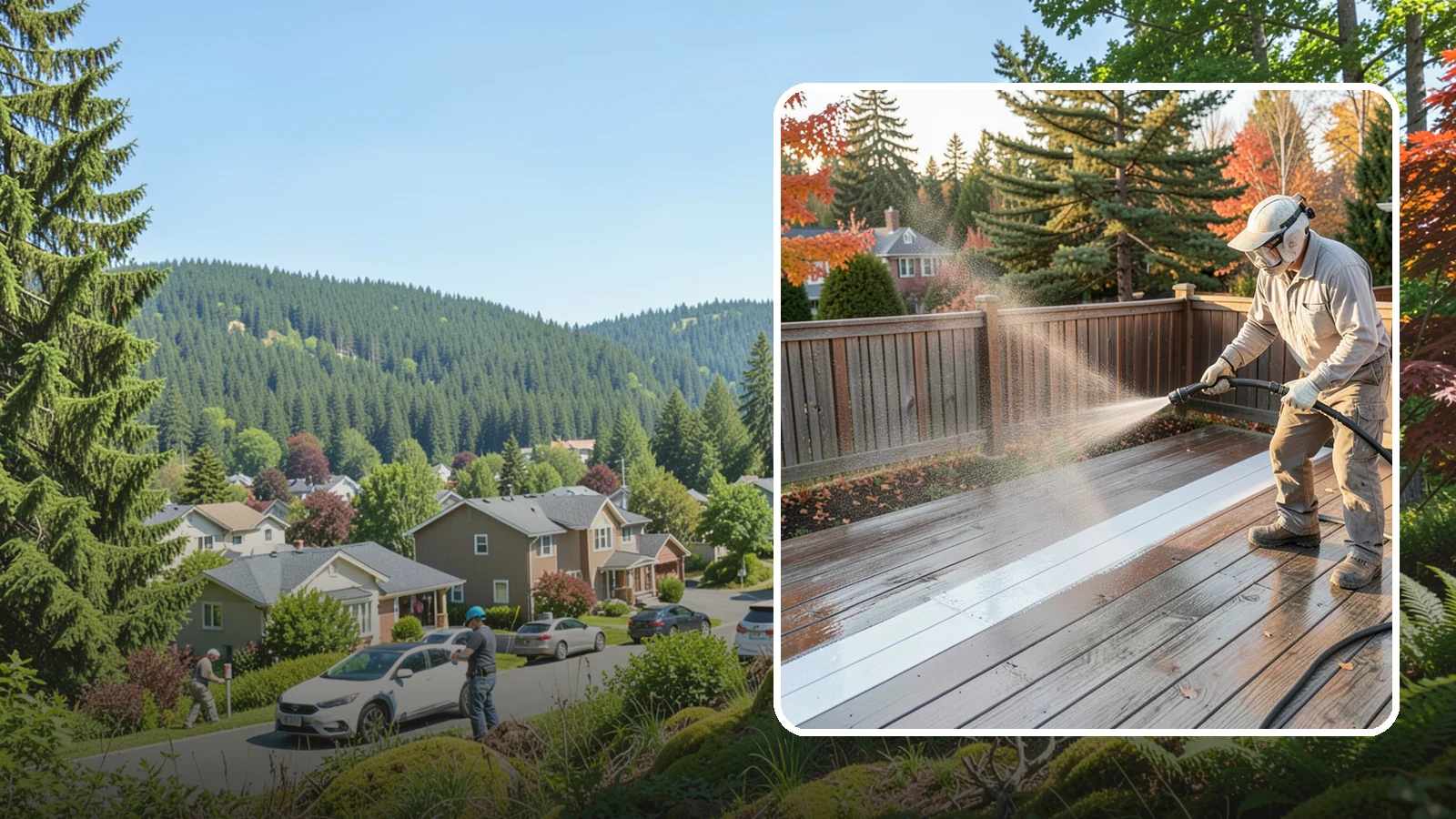 Deck Sealing in Index, Snohomish County, WA - Water-repellent sealing for wood decks that shields boards from the moisture, graying, and rot that Pacific Northwest weather...