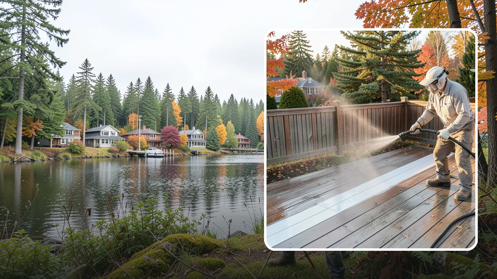 Deck Sealing in La Conner, Skagit County, WA - Water-repellent sealing for wood decks that shields boards from the moisture, graying, and rot that Pacific Northwest weather...