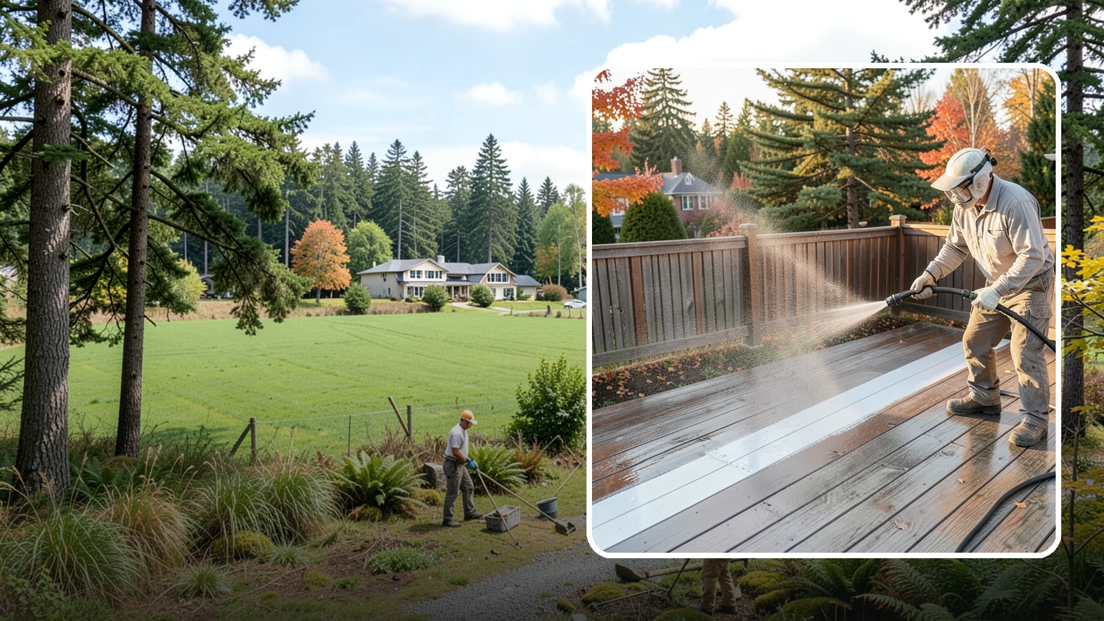 Deck Sealing in Lyman, Skagit County, WA - Water-repellent sealing for wood decks that shields boards from the moisture, graying, and rot that Pacific Northwest weather...