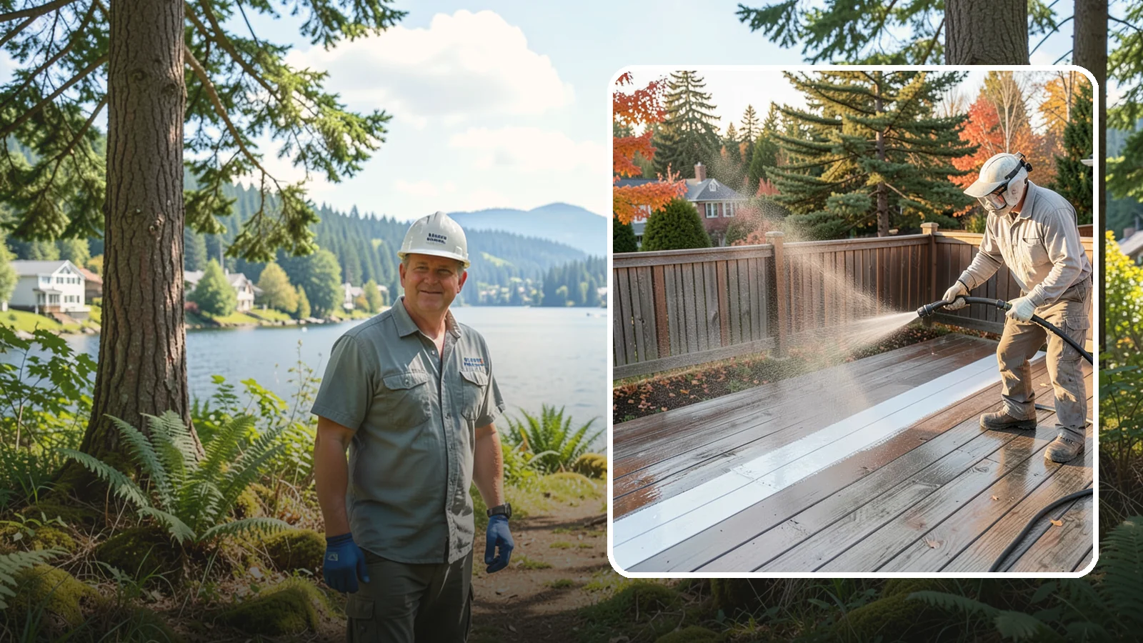 Deck Sealing in Milton, King County, WA - Water-repellent sealing for wood decks that shields boards from the moisture, graying, and rot that Pacific Northwest weather...