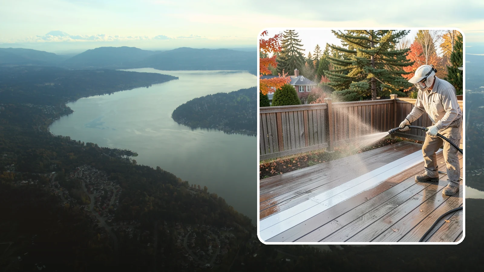 Deck Sealing in Sammamish, King County, WA - Water-repellent sealing for wood decks that shields boards from the moisture, graying, and rot that Pacific Northwest weather...