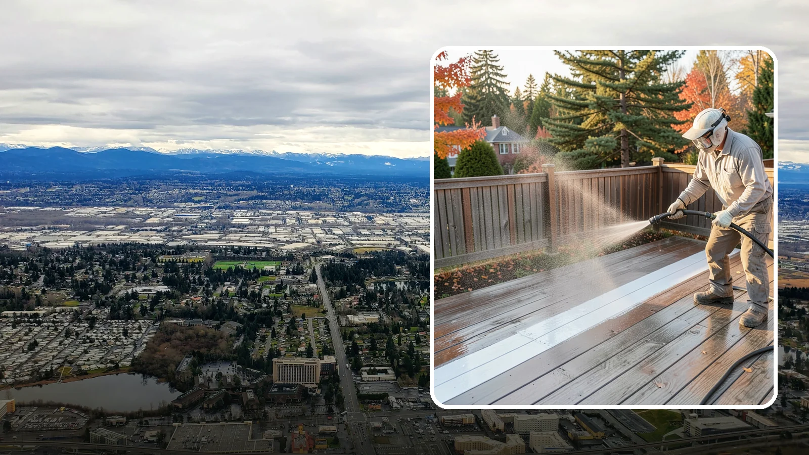 Deck Sealing in SeaTac, King County, WA - Water-repellent sealing for wood decks that shields boards from the moisture, graying, and rot that Pacific Northwest weather...
