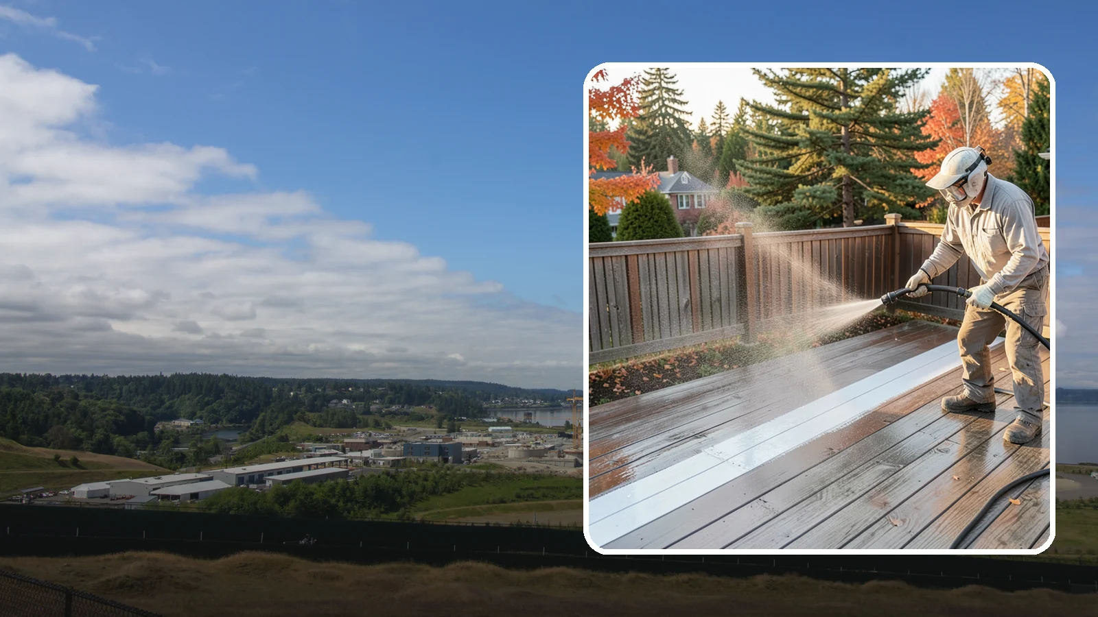 Deck Sealing in University Place, Pierce County, WA - Water-repellent sealing for wood decks that shields boards from the moisture, graying, and rot that Pacific Northwest weather...
