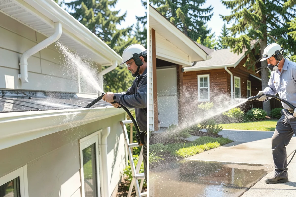 Deck Skirting Cleaning in Anacortes, Skagit County, WA - Clear debris piled against the skirting base