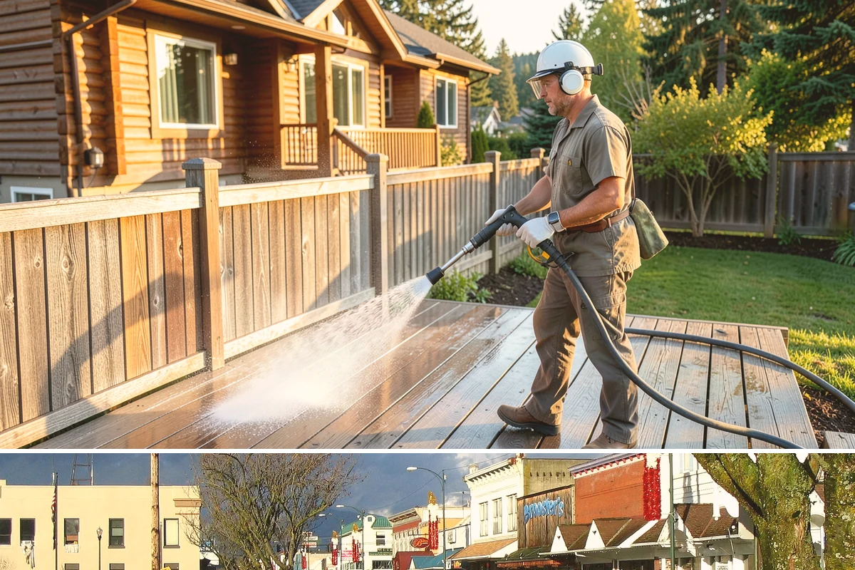 Deck Skirting Cleaning in Arlington, Snohomish County, WA - Spring cleaning clears the winter moss that grows heaviest on shaded skirting and restores ventilation.
