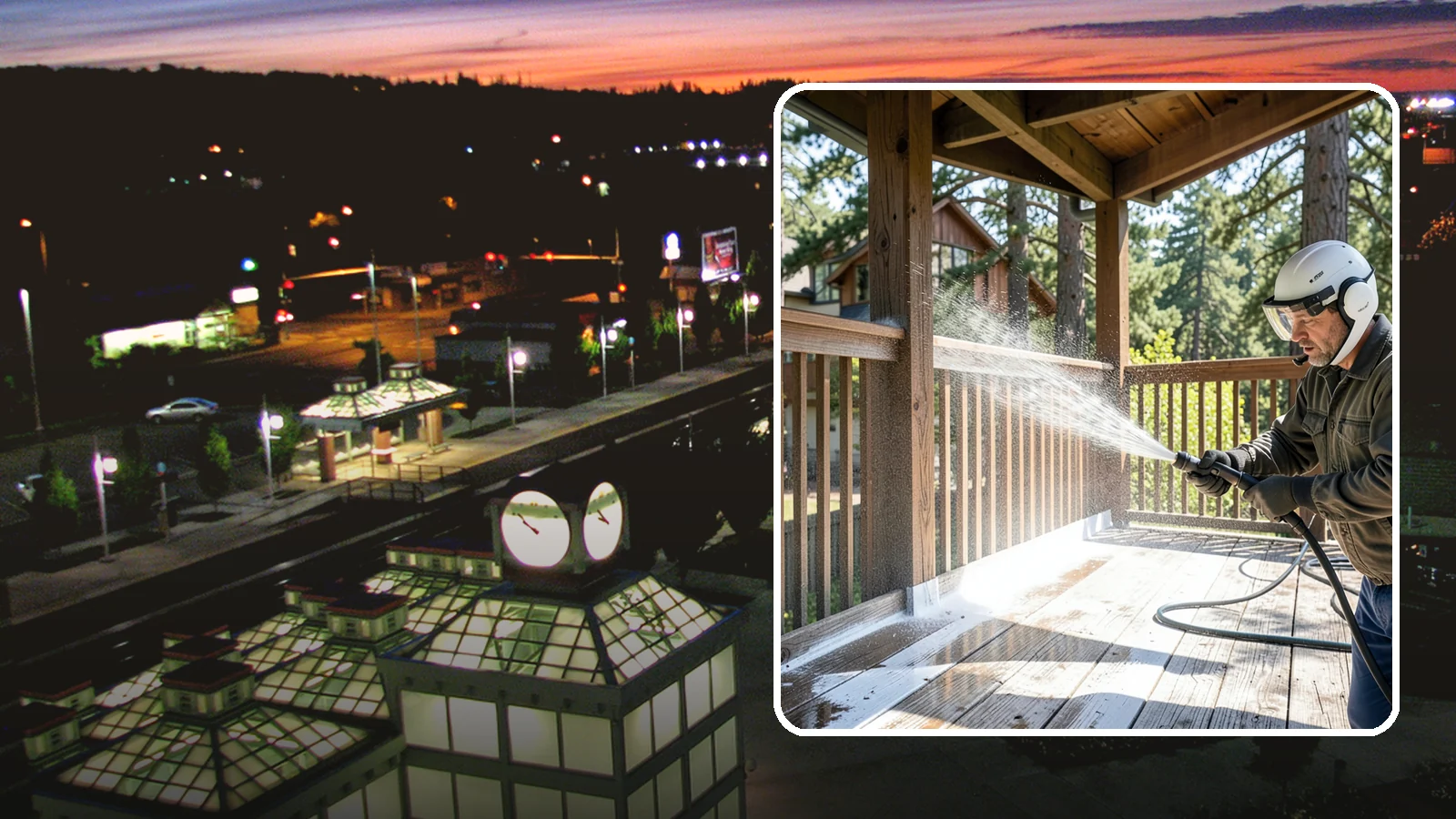 Deck Skirting Cleaning in Auburn, King County, WA - We clean deck skirting panels to remove the moss, mud, and mildew that build along this low, shaded band beneath the deck.