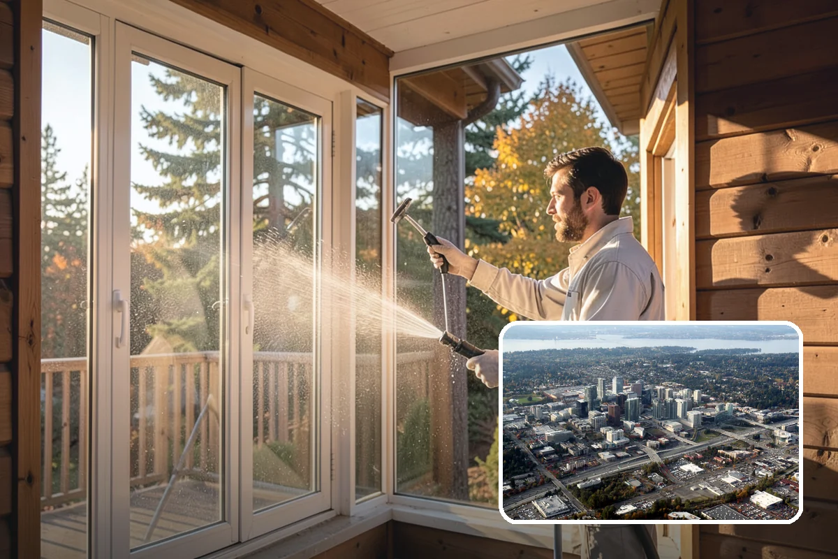 Deck Skirting Cleaning in Bellevue, King County, WA - Removes moss and mud from the shaded skirting band
