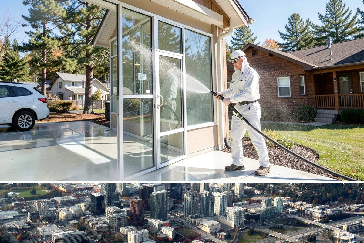 Deck Skirting Cleaning in Bellevue, King County, WA - Spring cleaning clears the winter moss that grows heaviest on shaded skirting and restores ventilation.